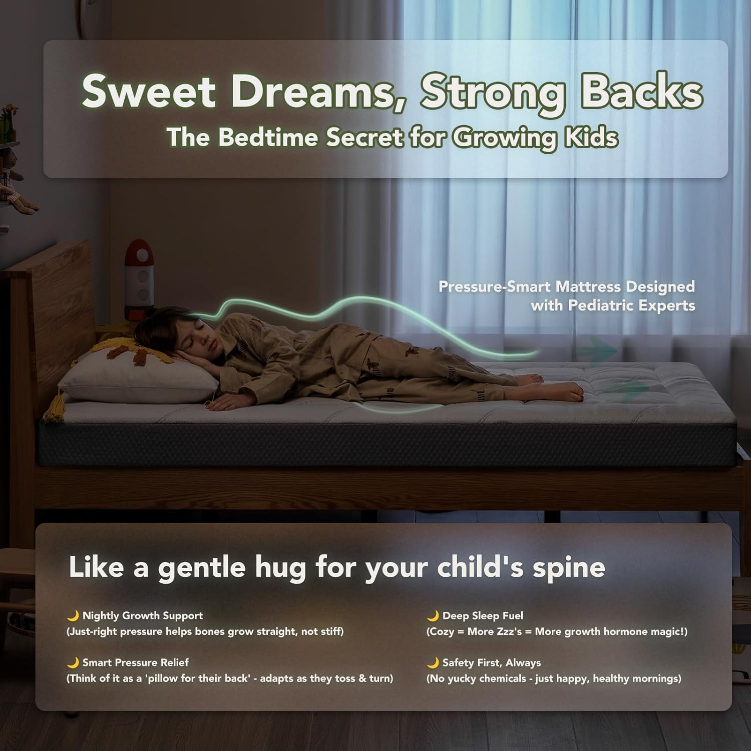 Ablyea 6” Kids Memory Foam Bamboo Fiber Mattress