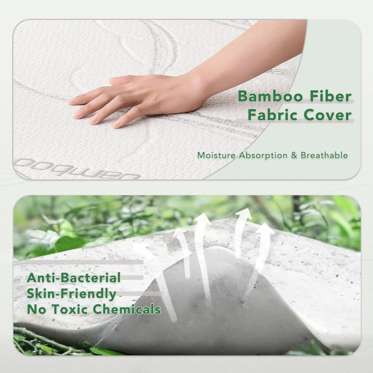 Ablyea 10” Kids Memory Foam Bamboo Fiber Mattress - Ablyea