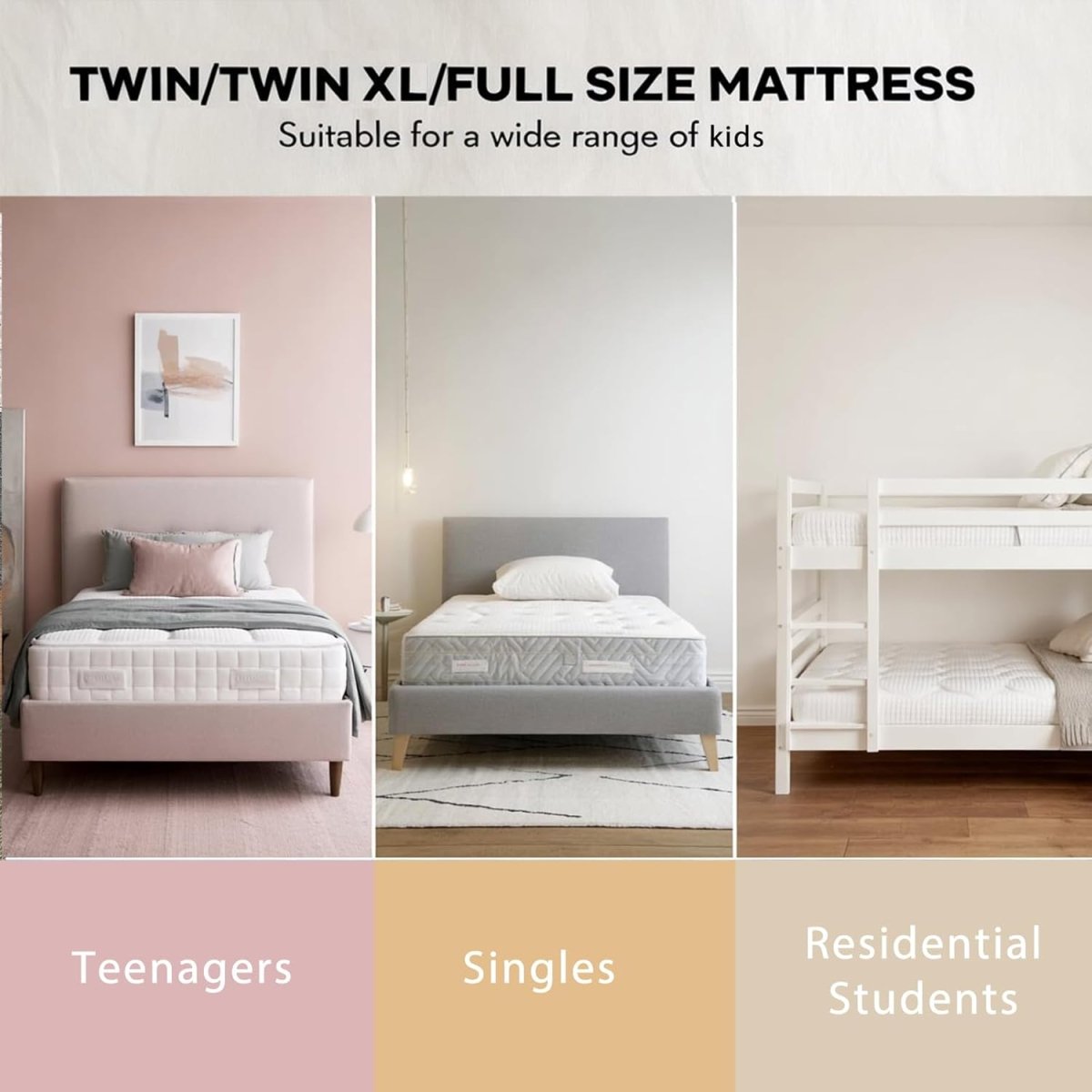 Ablyea 10” Kids Memory Foam Bamboo Fiber Mattress - Ablyea