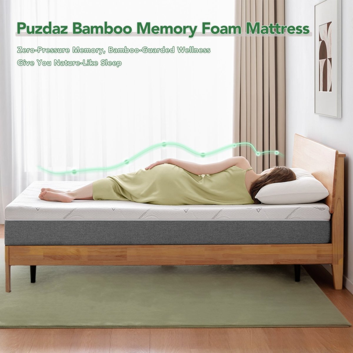 Ablyea 14” Memory Foam Bamboo Fiber Mattress - Ablyea