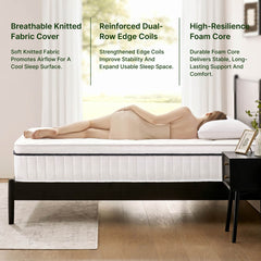 ABLYEA Air Hybrid Mattress supports back, side, and stomach sleepers with pressure relief