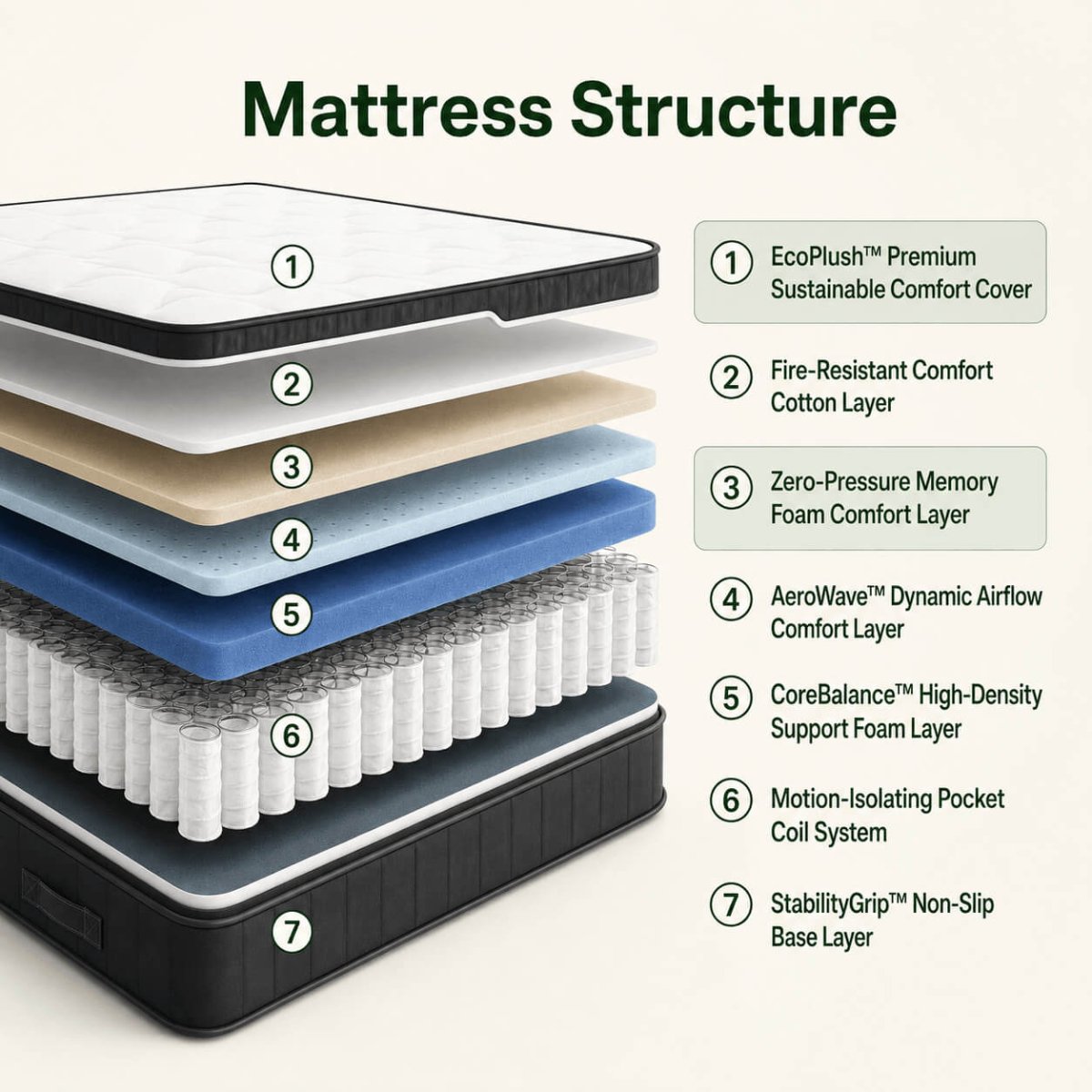 ABLYEA EcoPlush Hybrid Mattress - Ablyea