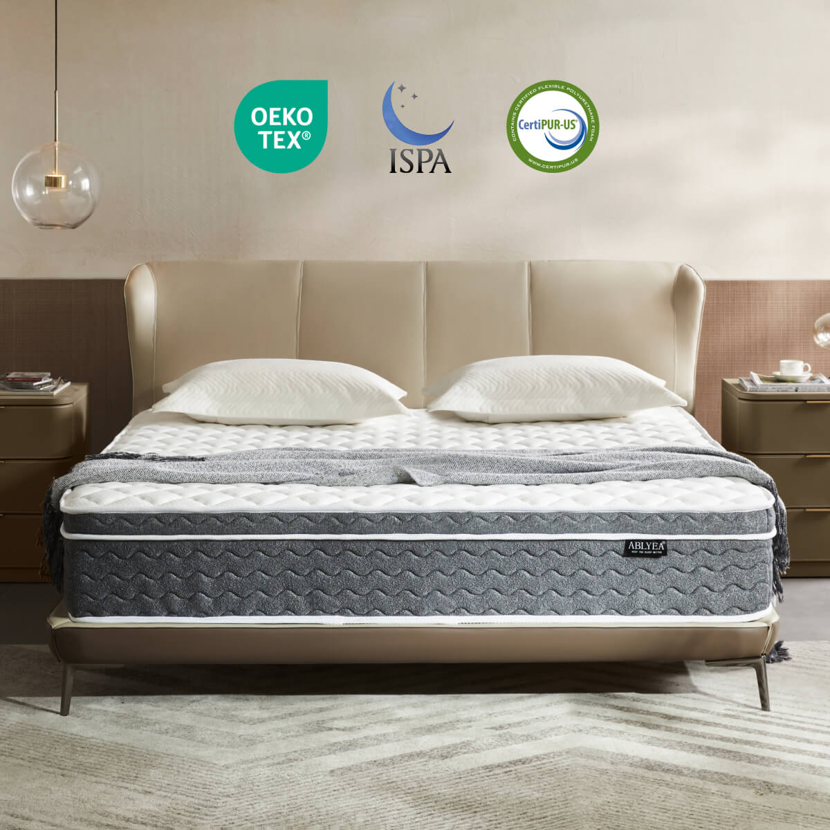 ABLYEA Gray Luxe Hybrid Mattress - Ablyea