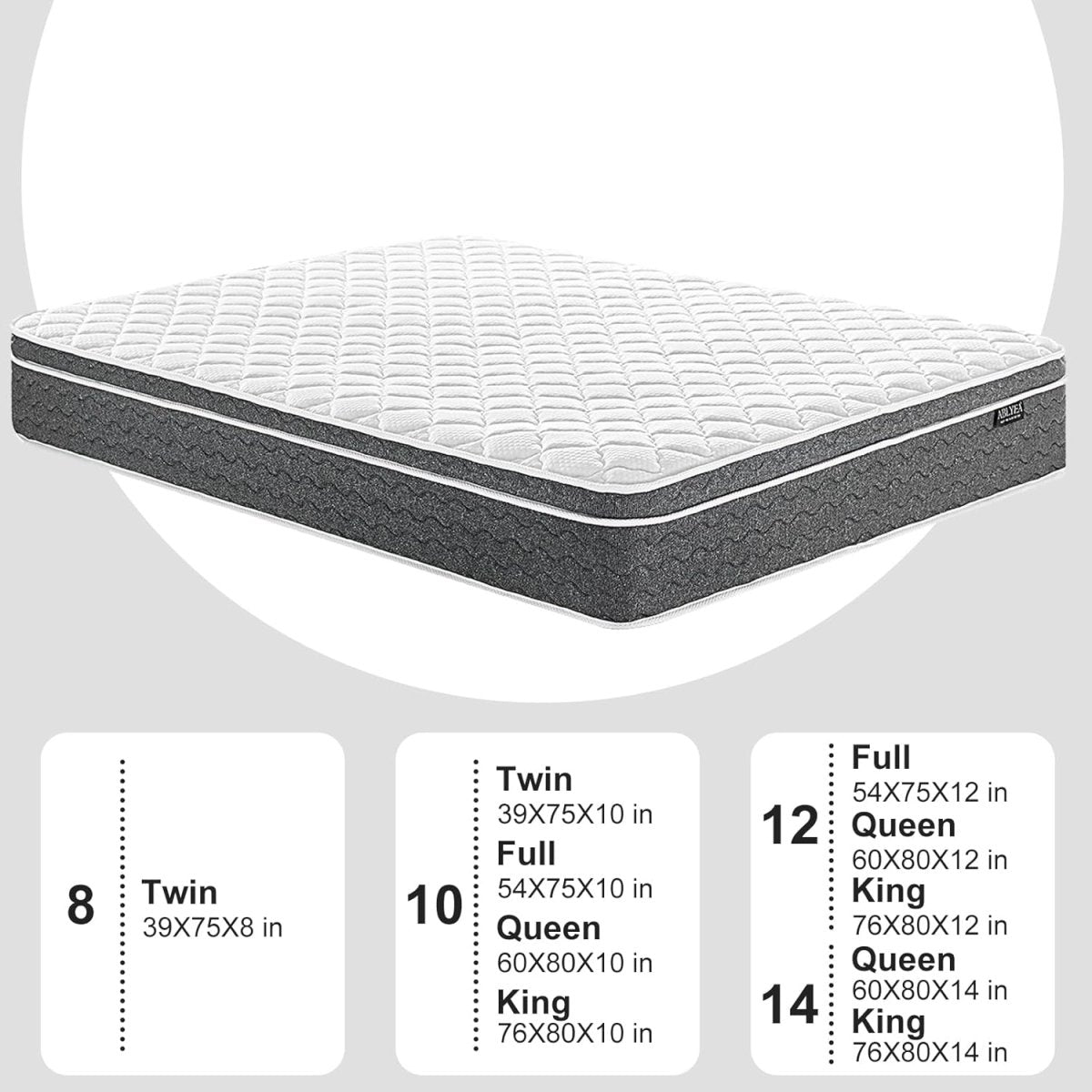 ABLYEA Gray Luxe Hybrid Mattress - Ablyea