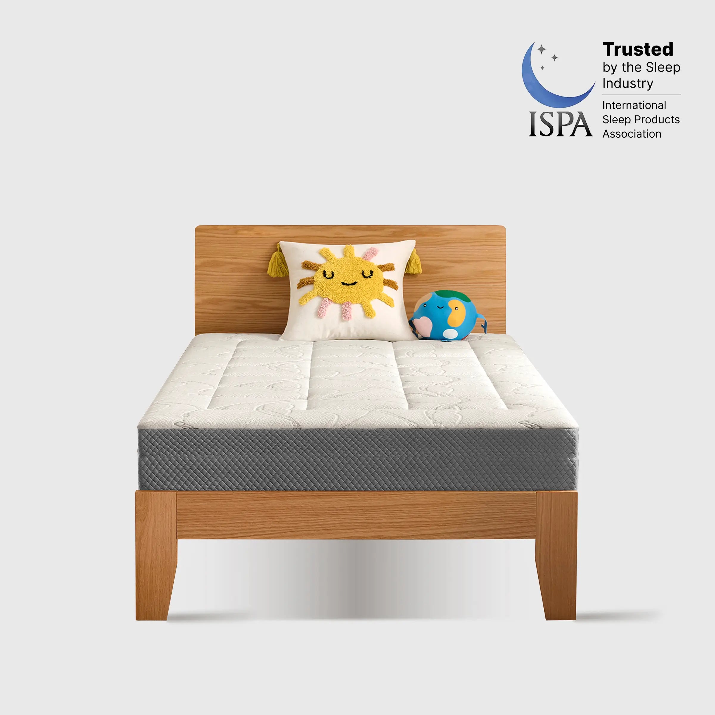 ABLYEA Kids Tencel Memory Foam Mattress product image with Trusted by ISPA badge
