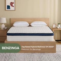 Benzinga top-rated ABLYEA Ocean Hybrid Mattress for supportive hybrid comfort