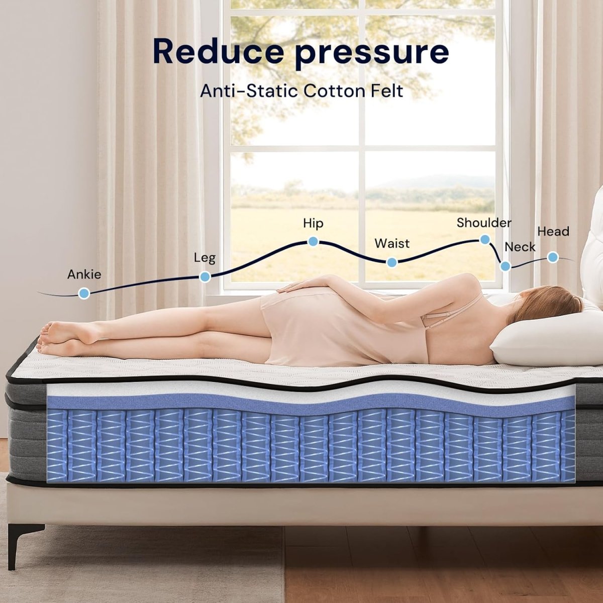 Ablyea Pro Bamboo Breeze Hybrid Mattress with Gel Memory Foam - Ablyea