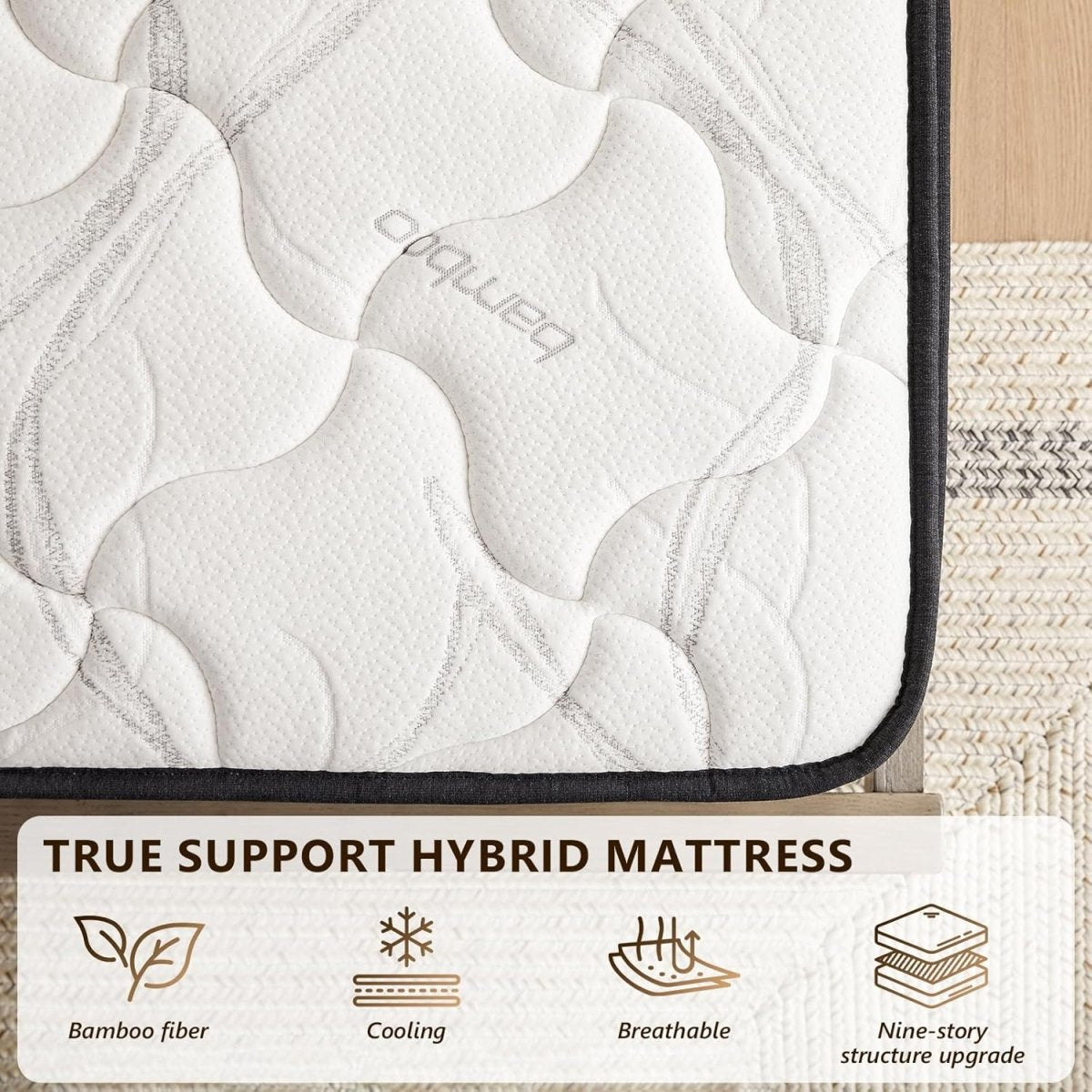 Ablyea Pro Bamboo Breeze Hybrid Mattress with Gel Memory Foam - Ablyea