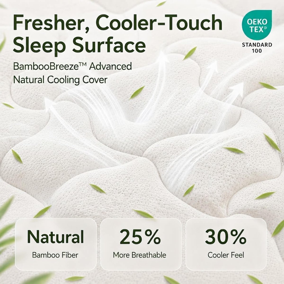 Ablyea Pro Bamboo Breeze Hybrid Mattress with Gel Memory Foam - Ablyea