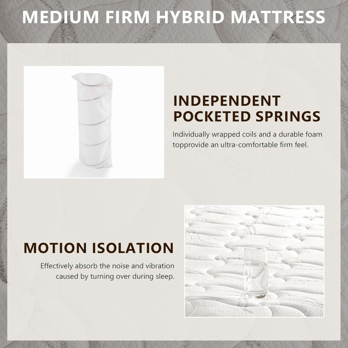 Ablyea Pro Bamboo Breeze Hybrid Mattress with Gel Memory Foam - Ablyea