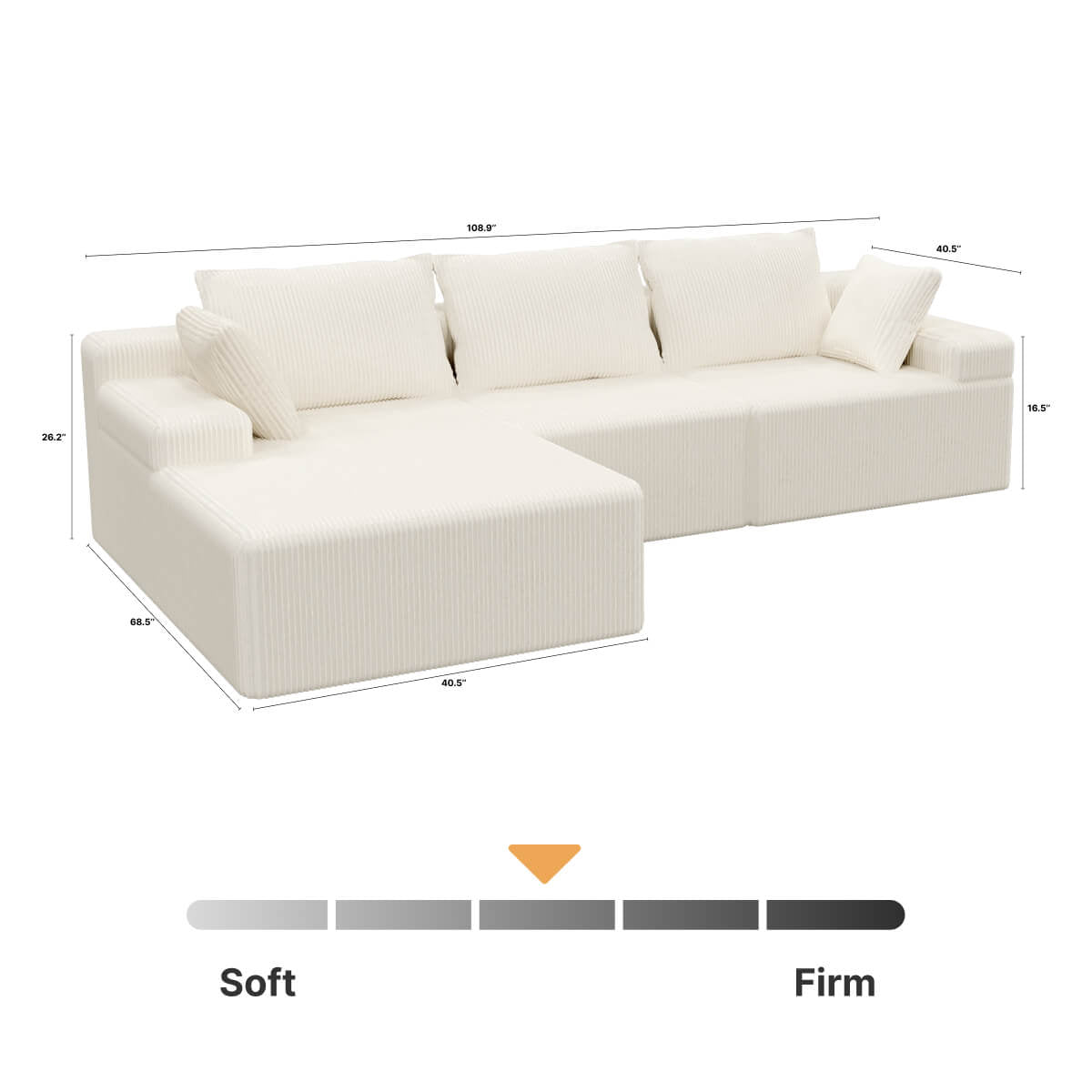 Cloud Modular Sectional Sofa – 4 - Seater with Chaise - Ablyea