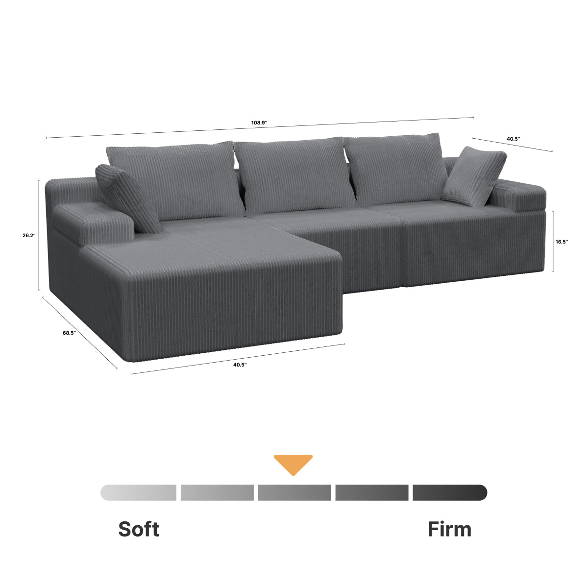 Cloud Modular Sectional Sofa – 4 - Seater with Chaise - Ablyea