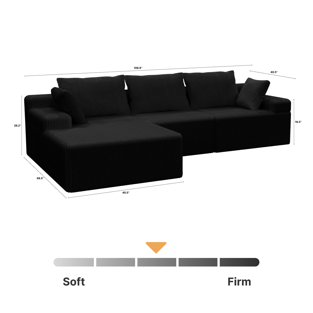 Cloud Modular Sectional Sofa – 4 - Seater with Chaise - Ablyea
