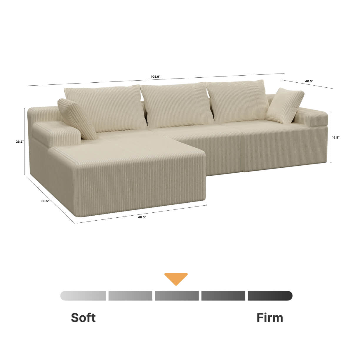 Cloud Modular Sectional Sofa – 4 - Seater with Chaise - Ablyea