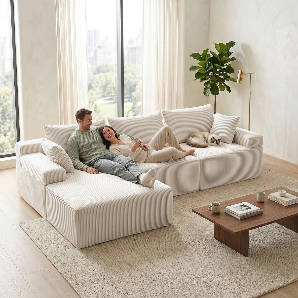 Cloud Modular Sectional Sofa – 4 - Seater with Chaise - Ablyea