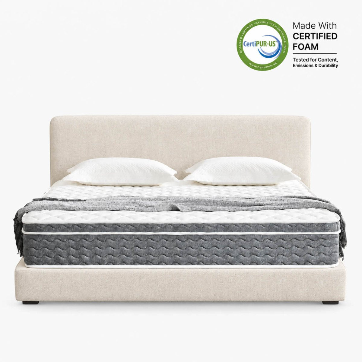 Gray Luxe Hybrid Mattress - Ablyea