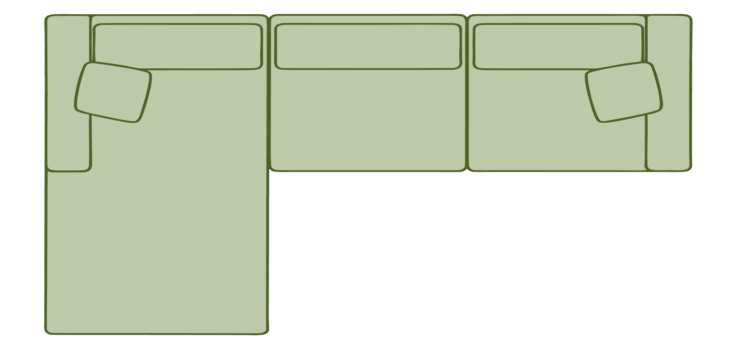 L-Shaped modular sectional sofa layout