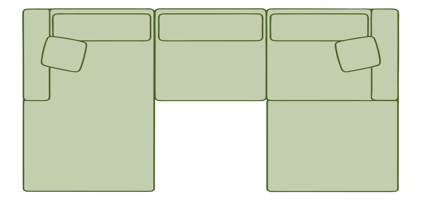 U-Shaped modular sectional sofa layout